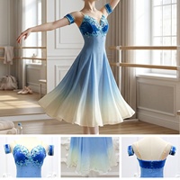 Robe de ballet romantique en mousseline ombrée pour filles R0405, avec broderie de paillettes, costume de scène pour ballet lyrique et contemporain