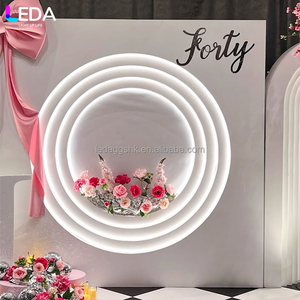 Arco Redondo Multicapa de Acrílico Blanco con Iluminación LED para Fondo de Fotos, Decoración para Bodas, Cumpleaños, Despedidas de Soltera - Product Image 3