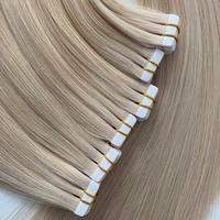 Extensions de cheveux humains vierges à 100 %, double épaisseur, qualité 12A, Genius Tape in, couleur blond blanc