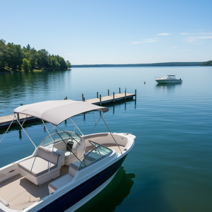 Tendalino Bimini a 4 Archi Grigio Chiaro 96"Lx91"-96"W, Copertura di Ricambio Premium per Barche da 14' - 18' - Product Image 2