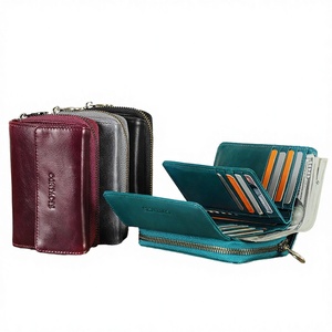 Compact Bifold Genuine Leather Women Short RFID Blocking 25 Card Slots High Quality Coin <b>Purse</b> - Product Image 4