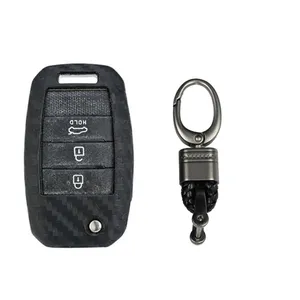 Чехол для автомобильного ключа из углеродного волокна Kia с брелоком для Kia KX5 Rio Sportage QL Ceed Sorento Cerato Прямая поставка 2022