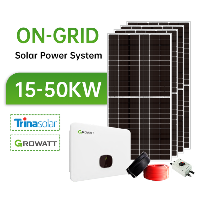 Solar Powered System 10KW 15KW 20KW 30KW 40KW 50KW on Grid Solar System Complete Photovoltaic Panel System