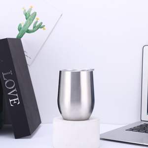 Latest Design 304 Stainless Steel Eggshell Cup Creative U-Shaped 12oz Wine Cup & Thermos Factory Wholesale <b>for</b> Foreign Trade - Product Image 5