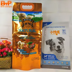 Embalagem personalizada de gusset 10kg 20kg, com fechadura zip, reciclar para alimentos de pé, para alimentos de animais e gatos
