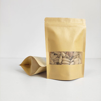Emballages Alimentaires Secs Personnalisés Recyclés – Sachets Doypack en Papier Kraft Marron avec Fenêtre Translucide