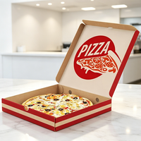 Boîte à pizza carrée en carton ondulé SP5401 en matériaux recyclés, robuste, résistante à la graisse, pour livraison, impression personnalisée, vente en gros