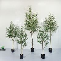 Simulation de plante de bonsaï en plastique, décoration d'intérieur et d'extérieur, ornement de maison, arbre d'olivier artificiel, en Stock