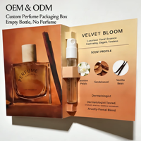 Emballage de carte de parfum pliable avec insert pour flacon de parfum, boîte en papier de luxe personnalisée, ensemble de boîtes en gros, emballage cadeau OEM