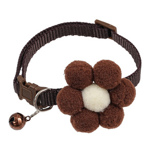 Ensemble collier et laisse en <span class=keywords><strong>mohair</strong></span> doux pour animaux <span class=keywords><strong>de</strong></span> compagnie, réglable avec étiquette d'identification, breloque clochette florale pour chats et petits chiens - Product Image 4