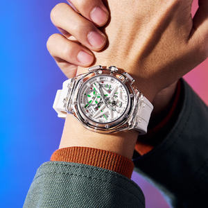 Reloj de cuarzo de lujo para hombre, correa de goma de alta gama, relojes luminosos resistentes al agua, reloj de pulsera deportivo con calendario para hombre, Montre Homme - Product Image 5