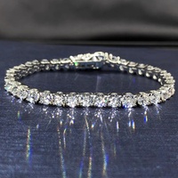 Usine En Gros 2mm Tennis Bracelet 925 Sterling Silver VVS Moissanite Diamant Tennis Chaîne Bracelet Avec Certificat GRA