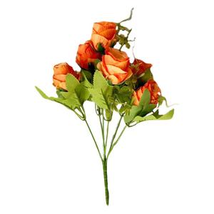 Bouquet de 7 roses artificielles de style européen, en soie, pour décoration de table extérieure, hôtel, mariage - Product Image 5