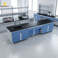 Table de laboratoire scolaire en résine de haute qualité, résistante à la corrosion, mobilier de laboratoire moderne, plan de travail avec évier pour étudiants