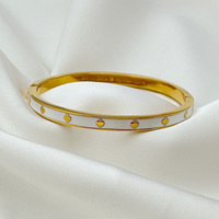 Bracelet de luxe personnalisé en émail plaqué or pour femme
