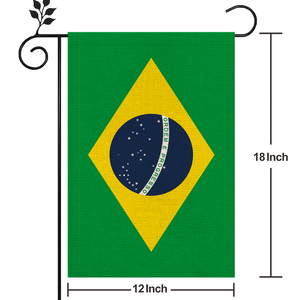 Drapeau du Brésil de haute qualité, en lin, pour extérieur, impression par transfert thermique, style fanion, plusieurs tailles et styles - Product Image 2