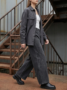 Pantalones Vaqueros Anchos de Mezclilla Retro Y2K para Hombre y Mujer, de Cintura Alta, Pierna Recta, Casuales, de Algodón, con Lavado Ácido - Product Image 2