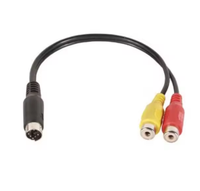 DAJIANG Maßgefertigtes Mini-DIN 6-Pin auf 2RCA Stecker-Buchse Kupferleiter Videokabel-Adapter mit PVC-Ummantelung für Projektor