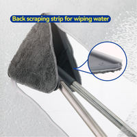 Serpillère triangulaire en chenille TPR avec manche en acier inoxydable, nettoyage magique des sols, haute résistance