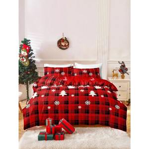 Ensemble de housse de couette imprimé arbre de Noël renne de Noël, <span class=keywords><strong>literie</strong></span> douce pour la peau toutes saisons, cadeau de Noël pratique pour la maison - Product Image 1