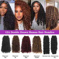 Extensiones de Cabello Humano Birmano Virgen SDD, Rizos Pixie, Doblemente Tramado, Grado 12A, Envío Directo