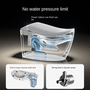 Quality Square Porcelain Floor Mounted WC Smart Automatic Heated Seat Electric Bidet Dual-Flush Remote Control Modern Design - Product Image 3