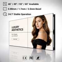 Pantalla LCD para Monitoreo de Seguridad en Sala de Control, Video Wall de 0.88mm, 1.7mm, 3.5mm, Empalme sin Costuras, 2K y 4K UHD, Panel IPS de 49 Pulgadas para Pantalla 2.1