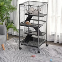 Cage carrée tubulaire de luxe pour animaux de compagnie de 20 "x 20" avec roulettes pour relocalisation