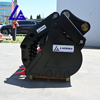 Godet combiné pour excavatrice de 5 à 13 tonnes, pince de terrassement et pour transporter roches, bûches et débris de chantier, CE, 18 mois