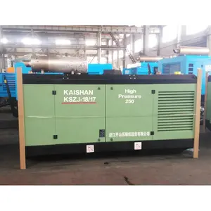Compresor de aire de tornillo rotativo Kaishan diesel 17bar 220HP compresor de aire de perforación de pozos de agua compresor de aire de Tanzania