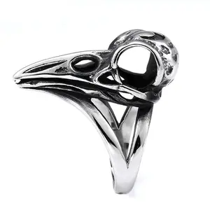 Wholesale Stainless Steel Raven Ring Silver Soldier Rings Customized Fashion Jewelry