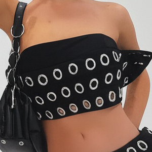 <b>Sexy</b> Hollow-out Tube Top and Shorts 2 Pieces <b>Set</b> for Women Fashion - Product Image 3