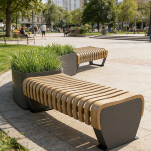 Banco de Madera Maciza para Exteriores, Simple, para Parques, Áreas de Descanso, Estaciones de <span class=keywords><strong>Metro</strong></span> Comunitarias, Parques de Atracciones - Product Image 2