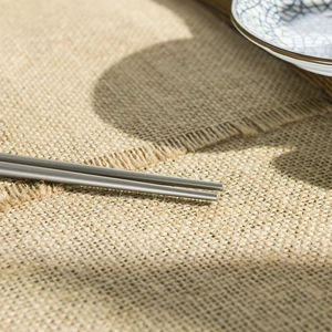 Durable Solid Square Handle Titanium <b>Chopsticks</b>-Eco-Friendly <b>Reusable</b> Silver Gray Sandblasted Modern Minimalist Utensils for - Product Image 4