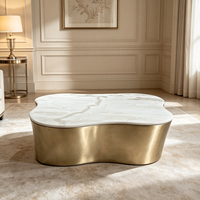 Table basse au design innovant, prix d'usine, sur mesure, nouveau design populaire avec structure en métal/laiton pour la maison et l'hôtel