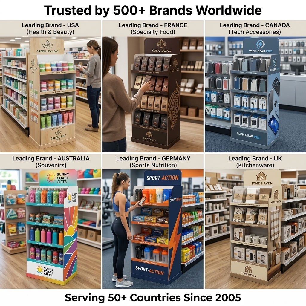 Custom Cardboard Floor Display Stand Corrugated PDQ Fragrance Diffuser Retail Display Air Freshener Perfume Candle Paper Display — view 6