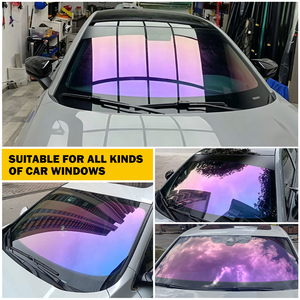 Film teinté violet royal Tyrian pour pare-brise avant, multicolore, sur mesure, directement de l'usine pour vitres avant de voiture - Product Image 1