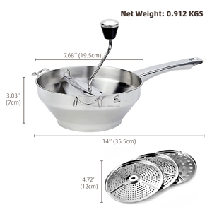 <span class=keywords><strong>Moulin</strong></span> rotatoire manuel de nourriture de cuisine d'acier inoxydable pour la sauce de légumes d'appareil de boue - Product Image 2