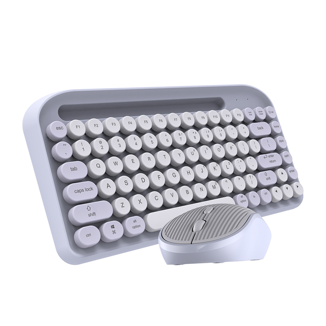 OEM Hot 84 Keys Ultra Thin Slim 2.4G Wireless Keyboard and Mouse Combo Mini Set with Tablet/Phone Slot in Stock