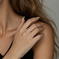 Bague ajustable Damila en argent sterling 925, bijoux fins, pour filles, avec pierre, zircon, trèfle, pas cher