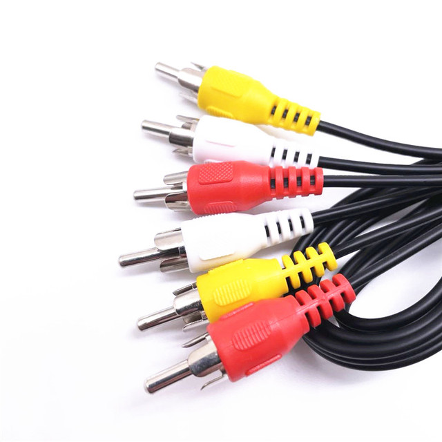3-Color RCA Connector Audio Video Cable for Car Stock Car Monitor Speaker Projector with USB HL Braided Bulk/Poly Bag Packaging
