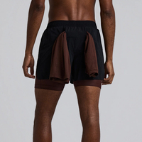 Shorts de sport d'été personnalisés bleus en polyester 86 % et élasthanne 14 % imperméables de qualité supérieure, idéaux pour la course, grandes tailles