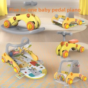 Andador de Bebé de Plástico 5 en 1 con Diseño de Dibujos Animados, Juguete Multifuncional con <span class=keywords><strong>Piano</strong></span> de Pedales, Luces y Música - Product Image 2