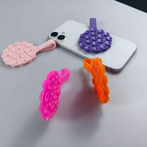 Support de téléphone portable portable en silicone à ventouse double face, poignée de coque au design cœur avec produits en caoutchouc durables - Product Image 4