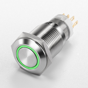 Interruptor de Botón Pulsador Momentáneo de Acero Inoxidable IP65, 16/19/22mm, Anillo Iluminado Rojo/Verde, 24V 3A 1NO, Interruptor Táctil Capacitivo - Product Image 3