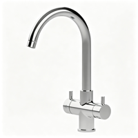 Robinet mélangeur chromé à double poignée avec cartouche céramique pour système de filtration RO de cuisine, eau chaude/froide et refroidisseur de soda - Vente chaude