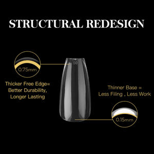 14 Tamaños Puntas de Uñas de Gel Suave en Forma de Ataúd con Logo Personalizado, Cobertura Completa, Acrílico Transparente PMMA, Caja de Puntas de Uñas de Gel Natural X al Por Mayor para Acrílico - Product Image 5