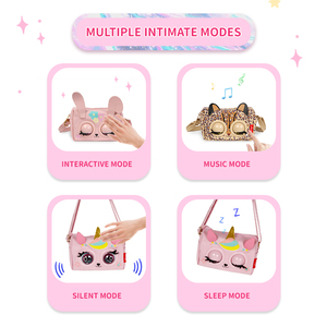 Supercute-Sacs à main en peluche à voix interactive intelligente-Sacs à main pour enfants-Cadeaux de Noël-Sac à bandoulière pour enfants - Product Image 3