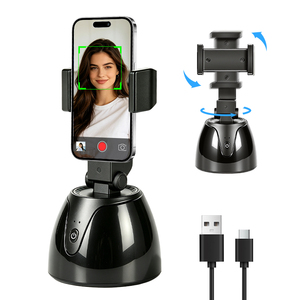 ขาตั้งกล้องกันสั่นแบบหมุนได้ 360 องศา สำหรับ<span class=keywords><strong>โทรศัพท์</strong></span>มือถือ ชาร์จซ้ำได้ พร้อมระบบติดตามใบหน้าด้วย AI รองรับ <span class=keywords><strong>iPhone</strong></span> และ Android - Product Image 1