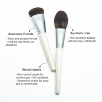Lot de 15 pinceaux de maquillage professionnels synthétiques avec service de marque privée personnalisé Fabricant de pinceaux de maquillage